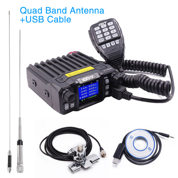 KT-7900D Mini Mobile Radio KT7900D Quad Band Quad standby 136-174MHz/220-260MHz/350-390MHz/400-480MHZ Car 4 Bands CB Radio - Komickonn