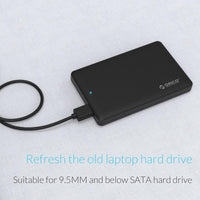 ORICO HDD Enclosure Sata to USB 3.0 HDD Case Tool Free for 7mm/9.5mm 2.5 inch HDD SSD Up to 2TB Hard Disk Box External HDD Case - Komickonn