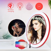 Portable Wireless charging LED Mirror Makeup - Komickonn