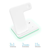 3 In 1 Mobile Phone Watch Headset Wireless Charger Stand For iPhone Airpods iWatch 1 2 3 4 Wireless Charging - Komickonn