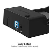 USB 3.0 to SATA External Hard Drive Lay-Flat Docking Station for 2.5 or 3.5in - Komickonn