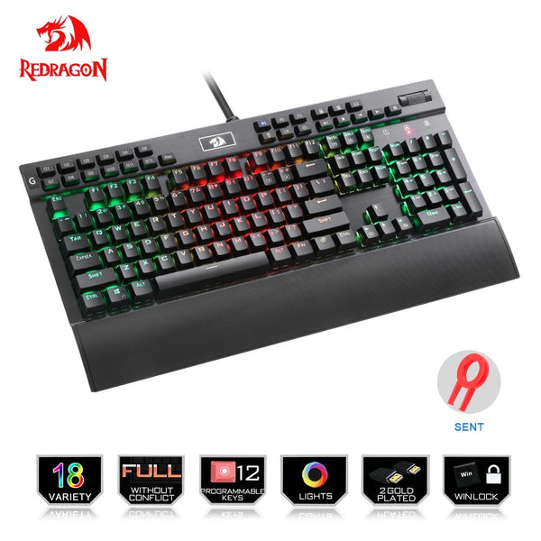 Professional Gaming mechanical keyboard w/ LED backlit keys - Komickonn