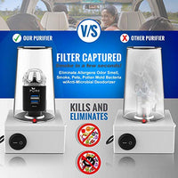 Car Air Purifier 3in1 Stainless Steel Air Filter Ionizer w/Dual USB Ports - Komickonn