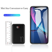 Power Bank for xiaomi mi iPhone,USAMS Mini Power Bank 10000mAh LED Display Dual USB Powerbank External Battery Fast charging - Komickonn