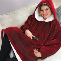 One Size Soft Plush Blanket Outdoor Wool Hoodie - Komickonn