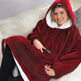 One Size Soft Plush Blanket Outdoor Wool Hoodie - Komickonn