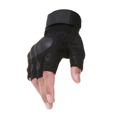 Tactical Fingerless Gloves Military Army Shooting Paintball Airsoft Bicycle Motorcross Combat Hard Knuckle Half Finger Gloves - Komickonn