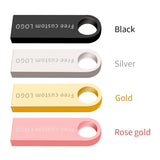 Usb flash drive 32 GB 3.0 metal pen drive 64GB pendrive 16GB 8GB 4GB 128GB silver key flash drive waterproof custom  NO logo - Komickonn