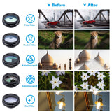 Phone lens kit universal 10 in 1 Fisheye Wide Angle macro Lens - Komickonn