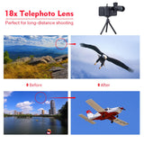 Mobile Phone Lens for iPhone Samsung Smartphones Universal Clip Telefon Camera Lens with Tripod - Komickonn