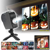 Christmas Halloween Laser window Projector 12 Movies - Komickonn