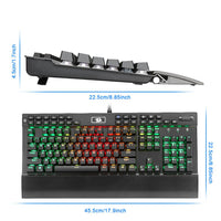 Professional Gaming mechanical keyboard w/ LED backlit keys - Komickonn