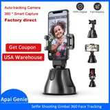 Portable All-in-one Auto Smart Shooting Selfie Stick ,  360 Rotation Auto Face Tracking Object Tracking vlog Camera Phone Holder - Komickonn