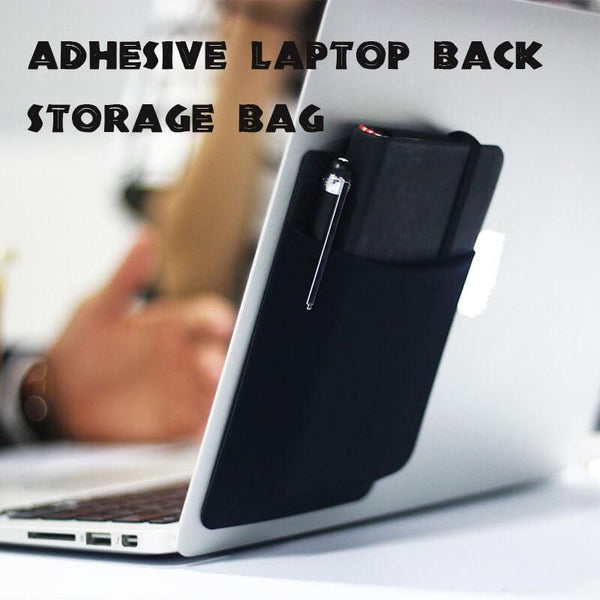 Mintiml Newly Adhesive Laptop Back Storage Bag Mouse Digital Hard Drive Laptop Accessories Organizer Pouch Bag - Komickonn