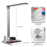 LED Table Desk Lamp 4 in 1 Qi Wireless Charger For Mobile Phone Watch Earphone HOt - Komickonn