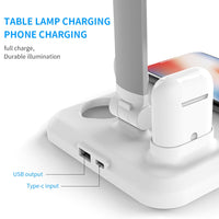 LED Table Desk Lamp 4 in 1 Qi Wireless Charger For Mobile Phone Watch Earphone HOt - Komickonn