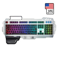 RedThunder K900 RGB Gaming Keyboard Mechanical Similar Russian Spanish French Multilingual Metal Cover for Tablet Desktop - Komickonn