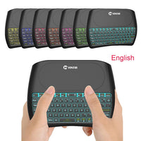 Backlight 2.4GHz Wireless Air Mouse D8 Pro English Russian Spanish D8 Plus Mini Keyboard i8 Touchpad Controller for Android BOX - Komickonn