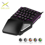 Programmable Keys Delux T9 Pro Single Handed Game keyboard one hand Ergonomic Gaming Keypad For PUBG gun PC Laptop - Komickonn