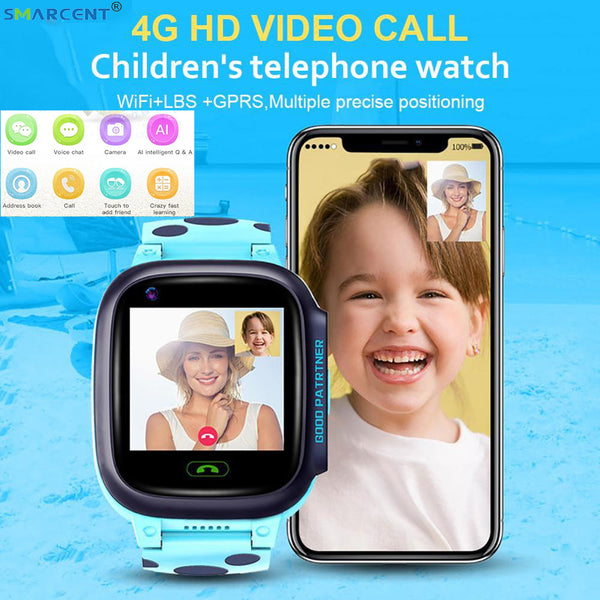 GPS Children Smart Watch HD Video Call 4G - Komickonn