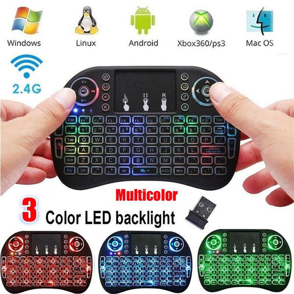 Backlit i8 Mini Wireless Keyboard 2.4GHz Air Mouse with Touchpad Remote Control Air Mouse I8 for Andriod TV Box PC RCLI8 - Komickonn