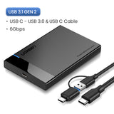 Ugreen HDD Case 2.5 SATA to USB 3.0 Adapter Hard Drive Enclosure for SSD Disk HDD Box Type C 3.1 Case HD External HDD Enclosure - Komickonn