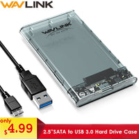 Wavlink HDD/SSD case SATA to USB 3.0 Hard Drive Box for 2.5" HDD SSD up to 2TB 5Gbps External HDD Enclosure UASP protocol  Case - Komickonn