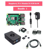 Raspberry Pi 4 Model B 1/2/4GB RAM + Case + Fan + Heat Sink + Power Adapter + 32/64 GB SD Card + HDMI Cable for RPI 4B - Komickonn