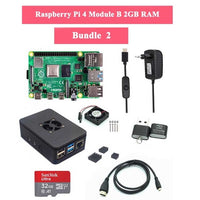 Raspberry Pi 4 Model B 1/2/4GB RAM + Case + Fan + Heat Sink + Power Adapter + 32/64 GB SD Card + HDMI Cable for RPI 4B - Komickonn