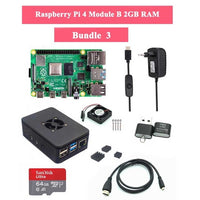 Raspberry Pi 4 Model B 1/2/4GB RAM + Case + Fan + Heat Sink + Power Adapter + 32/64 GB SD Card + HDMI Cable for RPI 4B - Komickonn