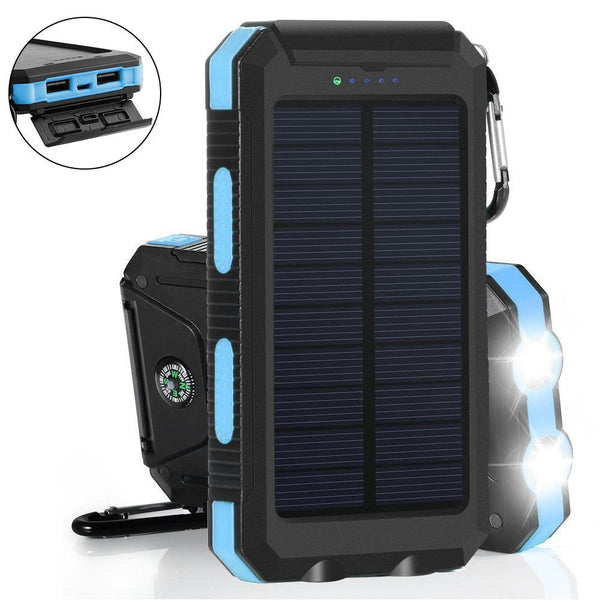 Waterproof Solar Power Bank 20000 mAh Dual USB - Komickonn