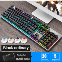 Steampunk Gaming Mechanical Keyboard Metal Panel Round Retro Keycap Backlit Wired Computer Peripherals for Desktop Laptop - Komickonn