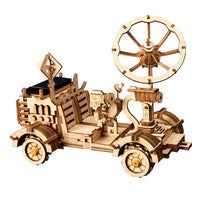 Wooden Solar Energy Powered 3D Moveable  DIY Model - Komickonn